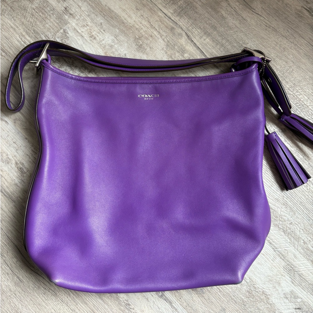 Coach Vibrant Purple Leather Shoulder Bag